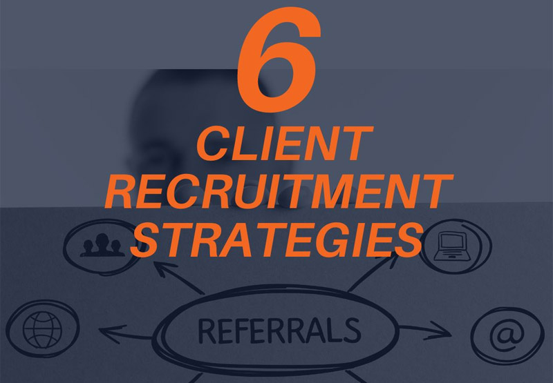 6 Client Recruitment Strategies Title Card.